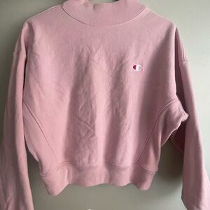 Pink champion cropped sweatshirt